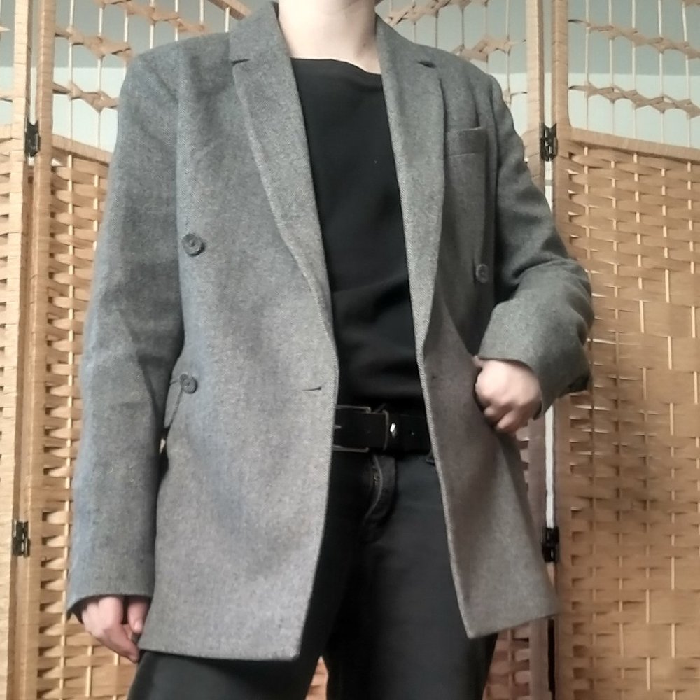 Erdem X H&M Gray Wool Dress Coat